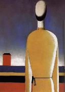 Kasimir Malevich The Half-length wear a yellow shirt oil painting on canvas
